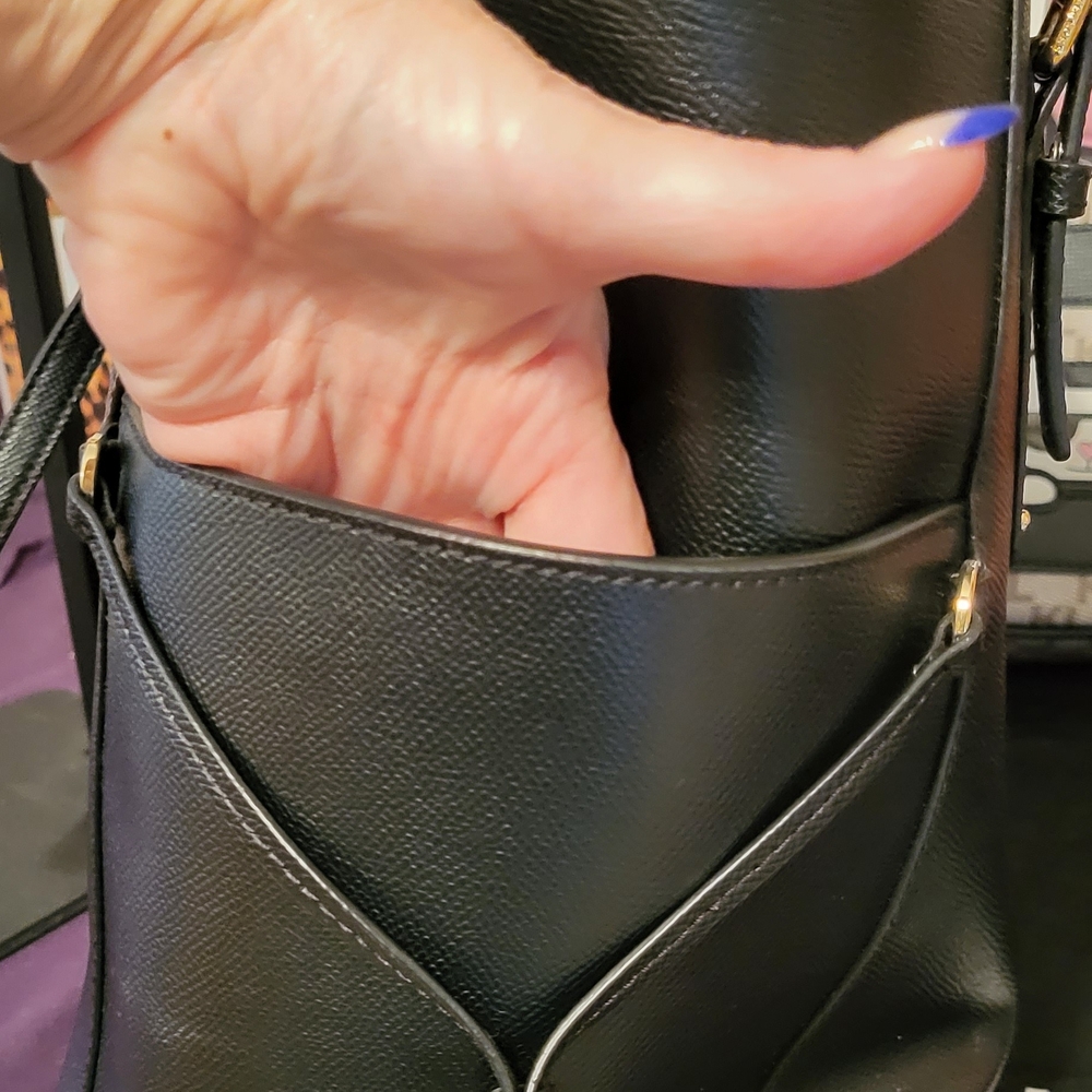 Michael Kors Black Leather Tote Bag - Picture 7 of 10
